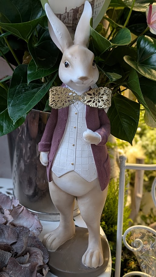 Figur Kaninchen 55cm bordaux Polyresin Kaninchenfigur 