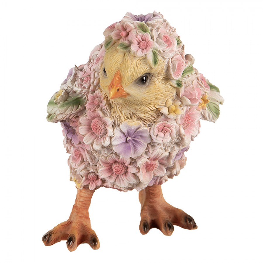 Dekorationsfigur Küken 14 cm Rosa Gelb Polyresin