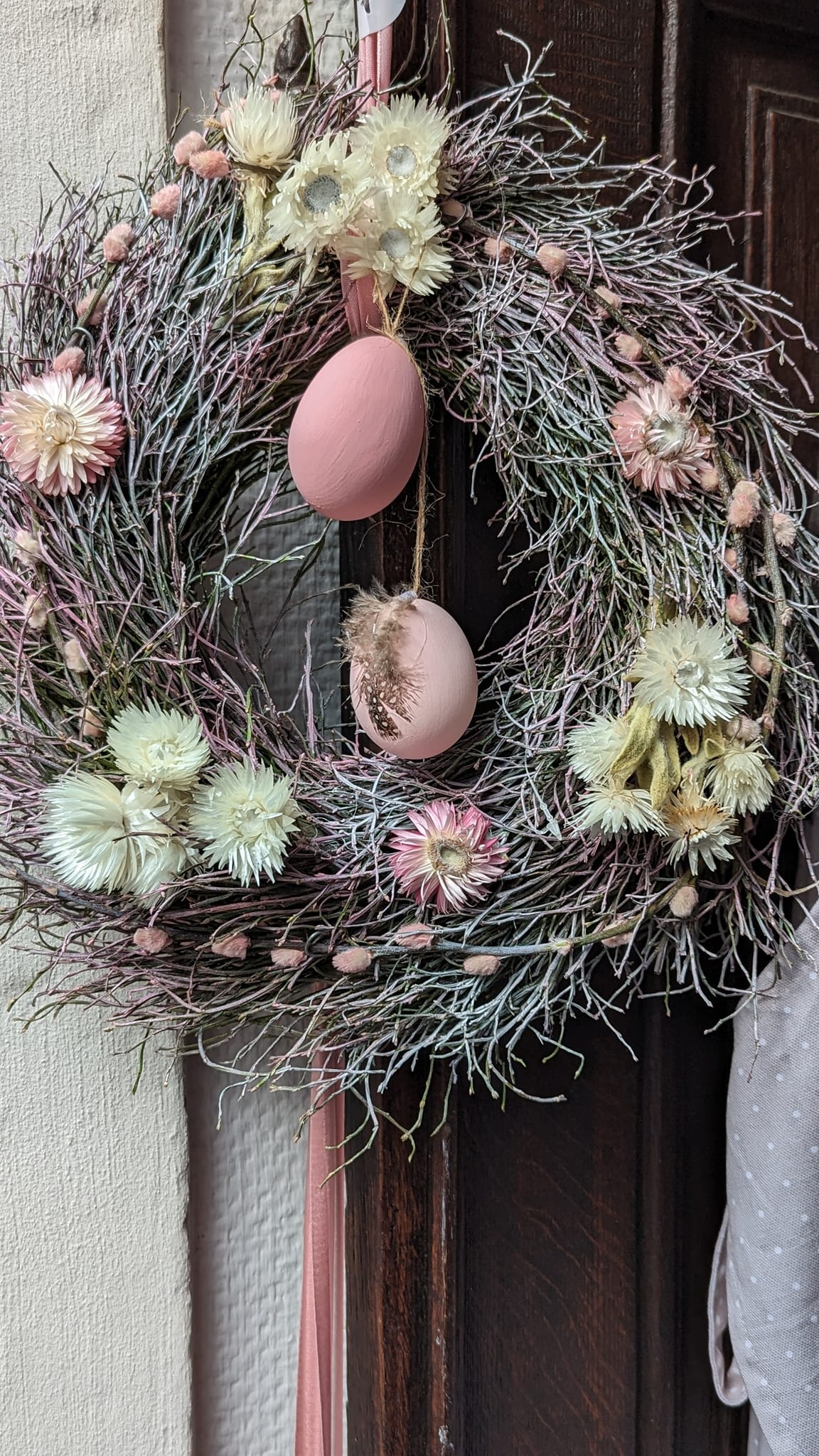Türkranz mit kunst Blumen handgefertigt Ostern