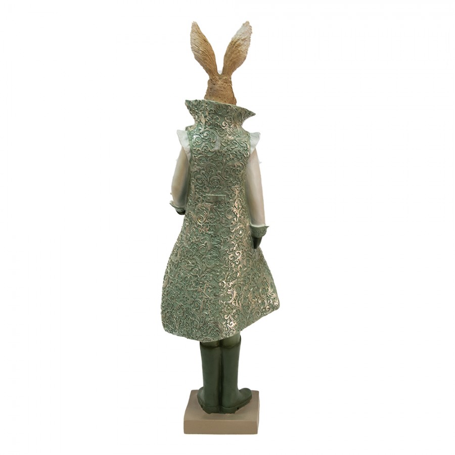 Figur Kaninchen 61 cm Grün Braun Polyresin Kaninchenfigur